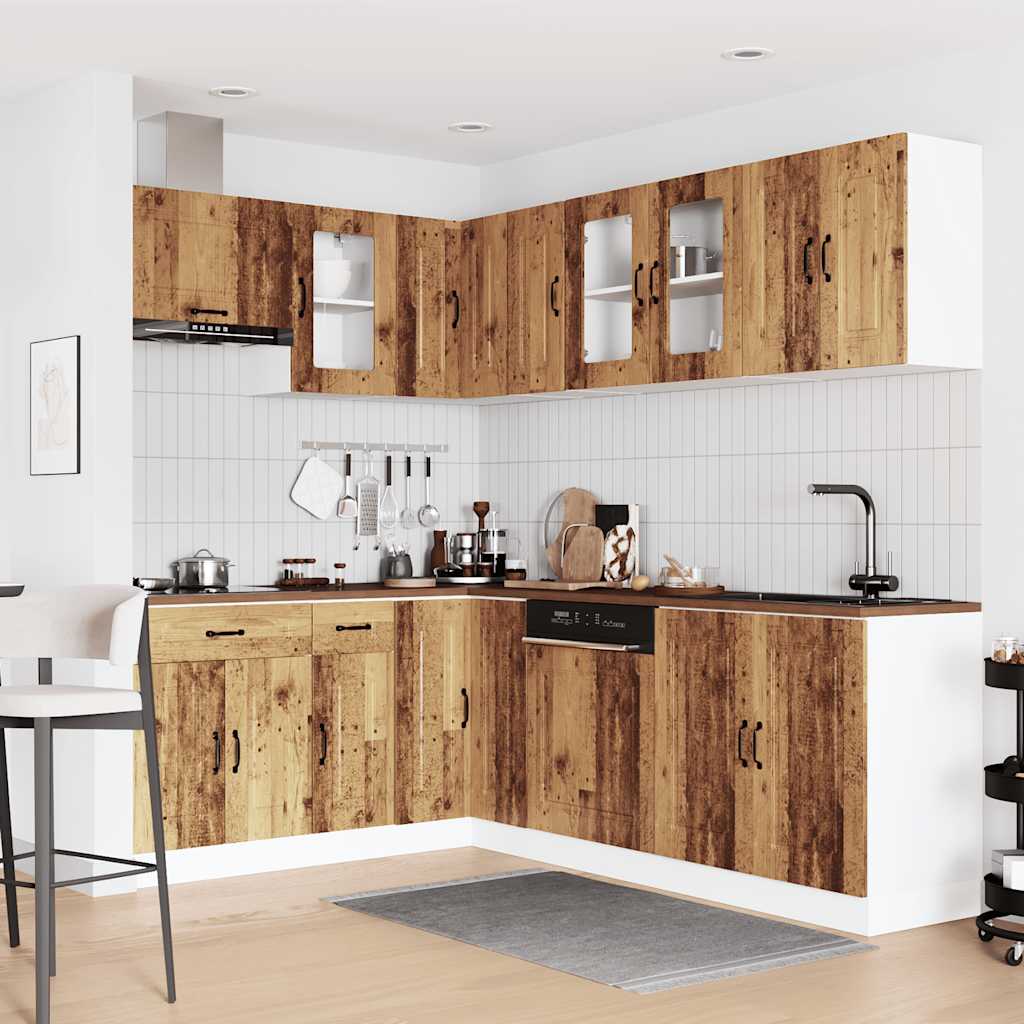 Set Mobili da Cucina 11 pz Kalmar Legno Vecchio in Truciolato | homemem39