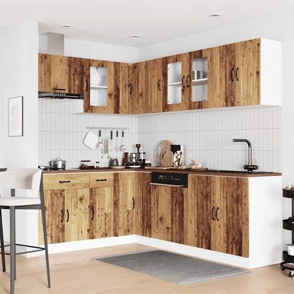 Set Mobili da Cucina 11 pz Kalmar Legno Vecchio in Truciolato | homemem39