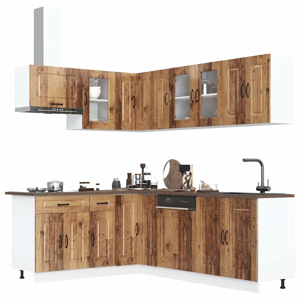 Set Mobili da Cucina 11 pz Kalmar Legno Vecchio in Truciolato - homemem39