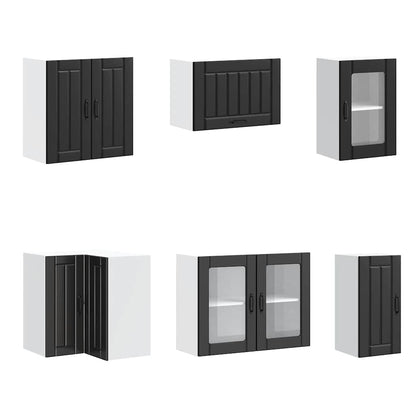 Set Mobili da Cucina 11 pz Lucca Neri Legno Multistrato | homemem39