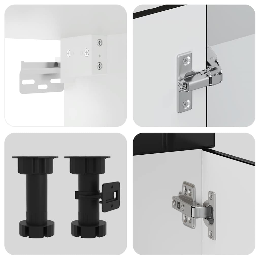 Set Mobili da Cucina 11 pz Lucca Neri Legno Multistrato | homemem39