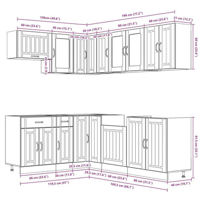 Set Mobili da Cucina 11 pz Lucca Neri Legno Multistrato | homemem39