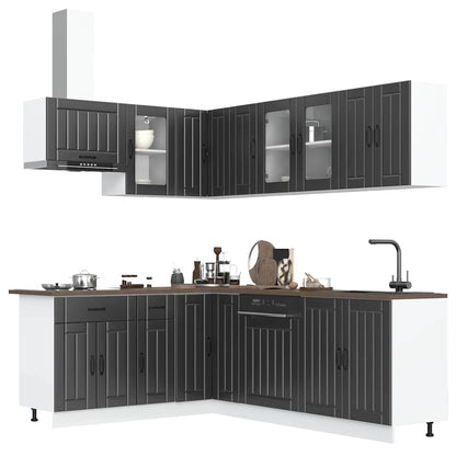 Set Mobili da Cucina 11 pz Lucca Neri Legno Multistrato | homemem39