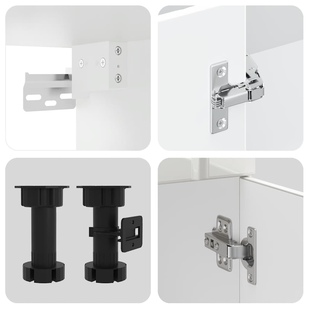 Set Mobili da Cucina 11 pz Lucca Bianchi Lucido in Truciolato | homemem39