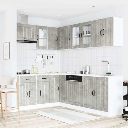 Set Mobili da Cucina 11 pz Lucca Grigio Cemento in Truciolato | homemem39