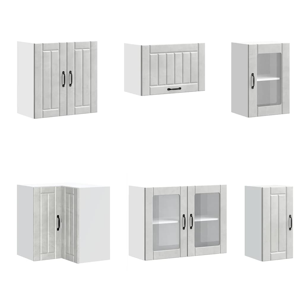 Set Mobili da Cucina 11 pz Lucca Grigio Cemento in Truciolato | homemem39