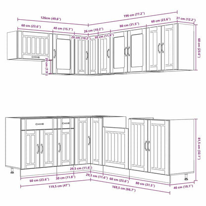 Set Mobili da Cucina 11 pz Lucca Grigio Cemento in Truciolato | homemem39