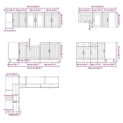 Set Mobili da Cucina 11 pz Lucca Grigio Cemento in Truciolato | homemem39