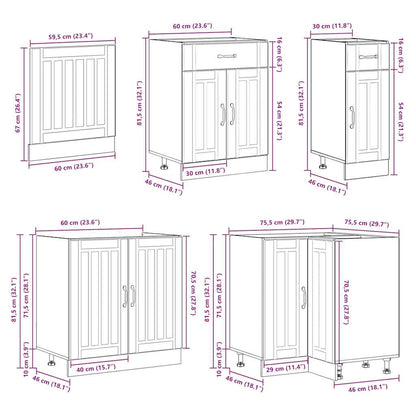 Set Mobili da Cucina 11 pz Lucca Grigio Cemento in Truciolato | homemem39