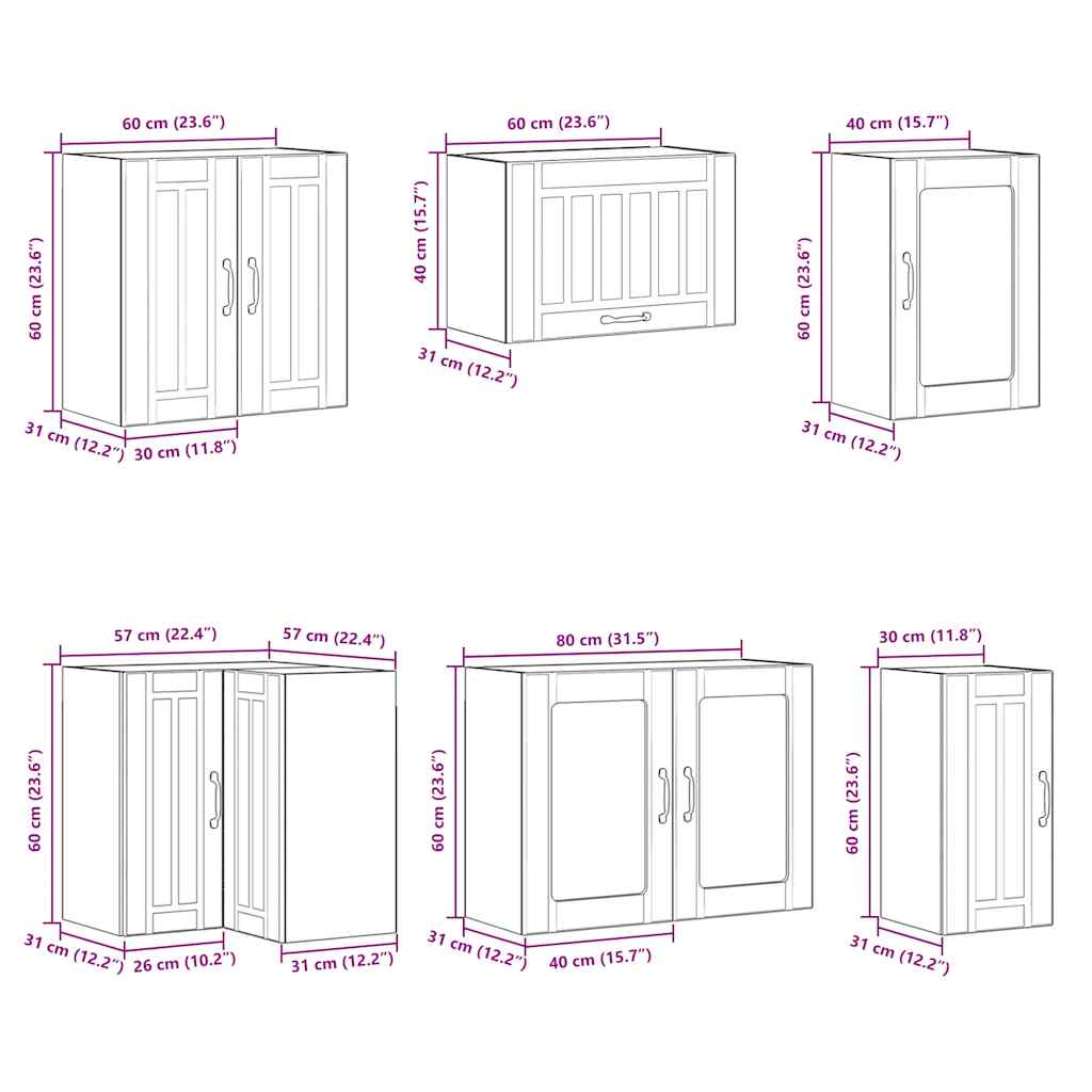 Set Mobili da Cucina 11 pz Lucca Grigio Cemento in Truciolato | homemem39