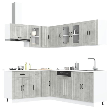 Set Mobili da Cucina 11 pz Lucca Grigio Cemento in Truciolato | homemem39