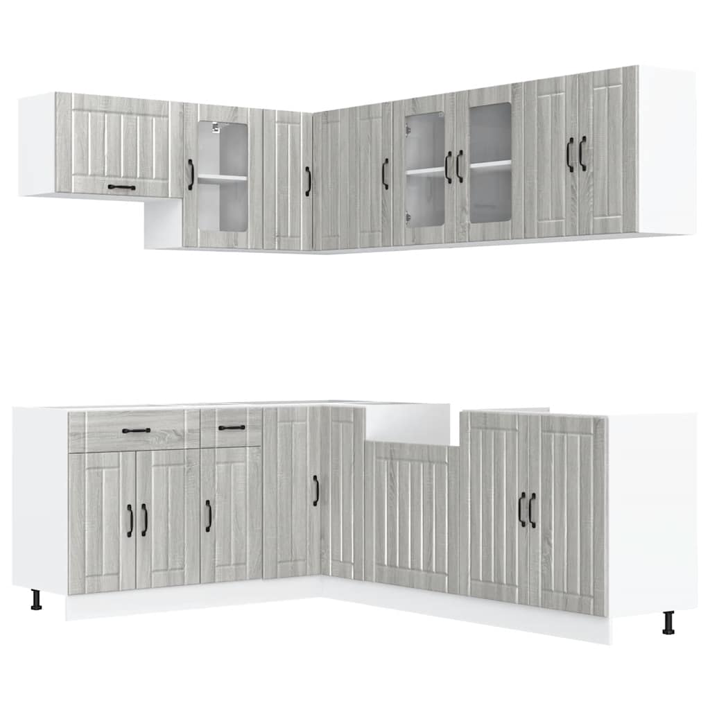 Set Mobili da Cucina 11 pz Lucca Grigio Sonoma in Truciolato | homemem39
