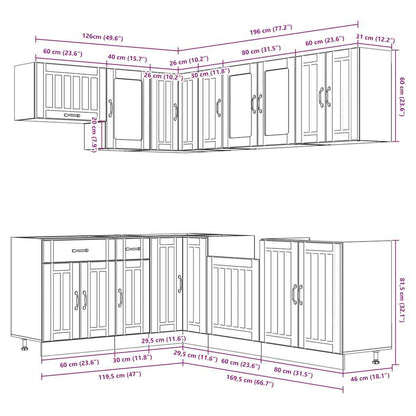Set Mobili da Cucina 11 pz Lucca Grigio Sonoma in Truciolato | homemem39