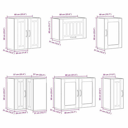 Set Mobili da Cucina 11 pz Lucca Grigio Sonoma in Truciolato | homemem39