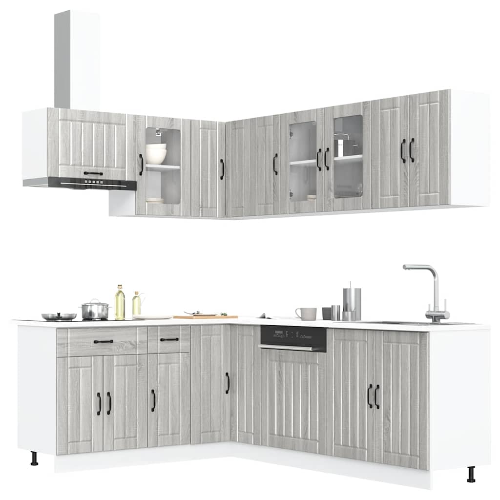 Set Mobili da Cucina 11 pz Lucca Grigio Sonoma in Truciolato
