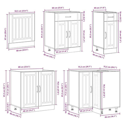 Set Mobili da Cucina 11 pz Lucca Rovere Artigianale Truciolato | homemem39