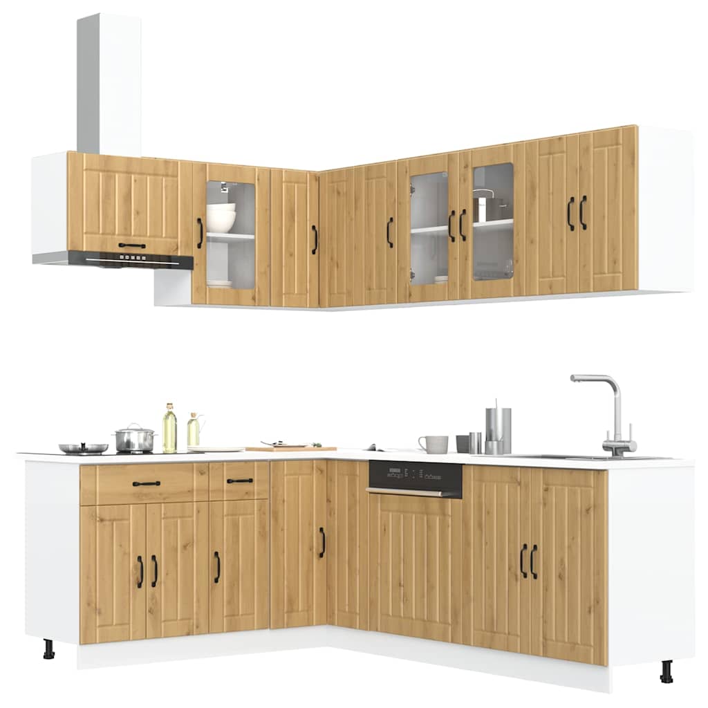 Set Mobili da Cucina 11 pz Lucca Rovere Artigianale Truciolato | homemem39