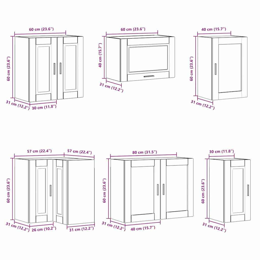 Set Mobili da Cucina 11 pz Porto Bianchi Legno Multistrato | homemem39