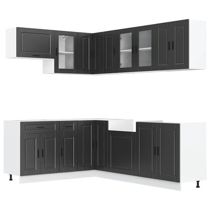 Set Mobili da Cucina 11 pz Porto Neri Legno Multistrato | homemem39