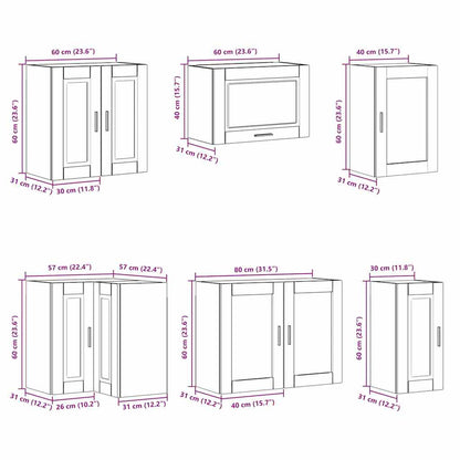 Set Mobili da Cucina 11 pz Porto Neri Legno Multistrato | homemem39