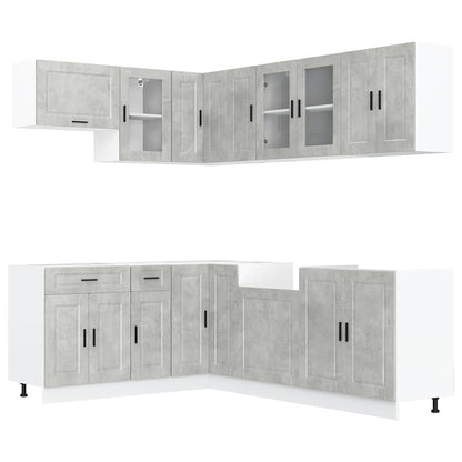 Set Mobili da Cucina 11 pz Porto Grigio Cemento in Truciolato | homemem39