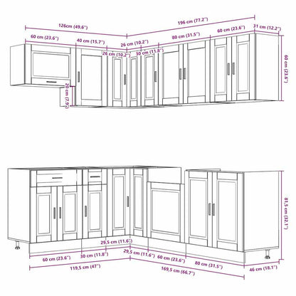 Set Mobili da Cucina 11 pz Porto Grigio Cemento in Truciolato | homemem39