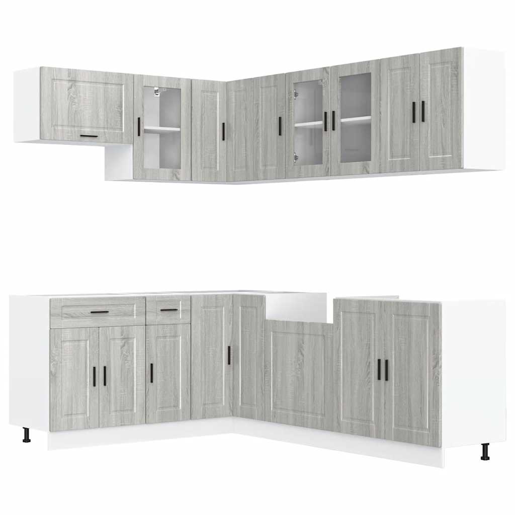 Set Mobili da Cucina 11 pz Porto Grigio Sonoma in Truciolato - homemem39