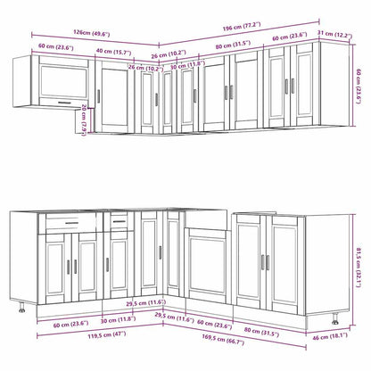Set Mobili da Cucina 11 pz Porto Legno Antico in Truciolato | homemem39