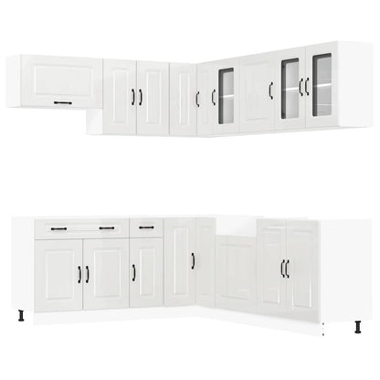 Set Mobili da Cucina 11 pz Kalmar Bianchi Lucido in Truciolato - homemem39