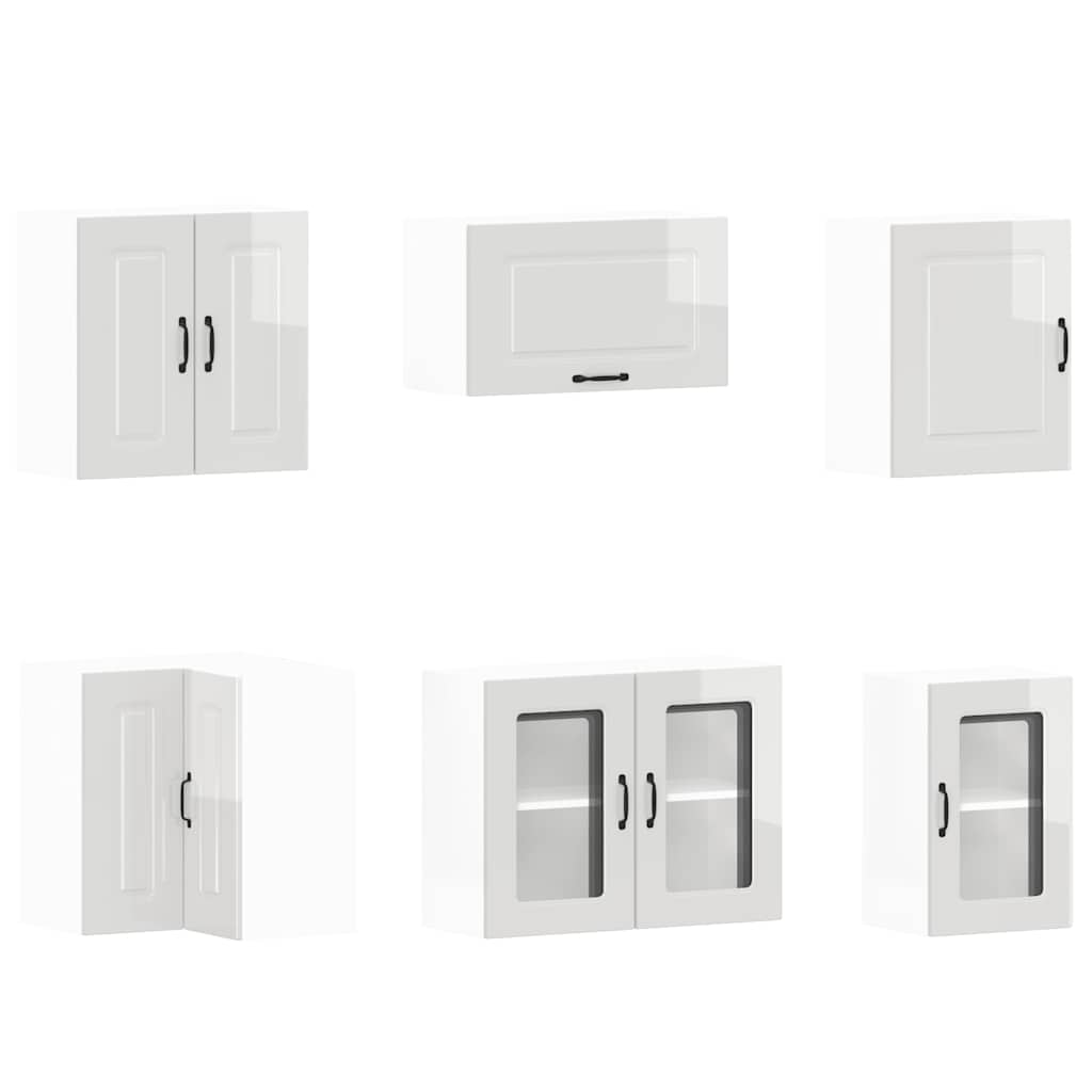 Set Mobili da Cucina 11 pz Kalmar Bianchi Lucido in Truciolato - homemem39