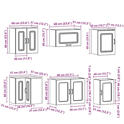 Set Mobili da Cucina 11 pz Kalmar Bianchi Lucido in Truciolato - homemem39