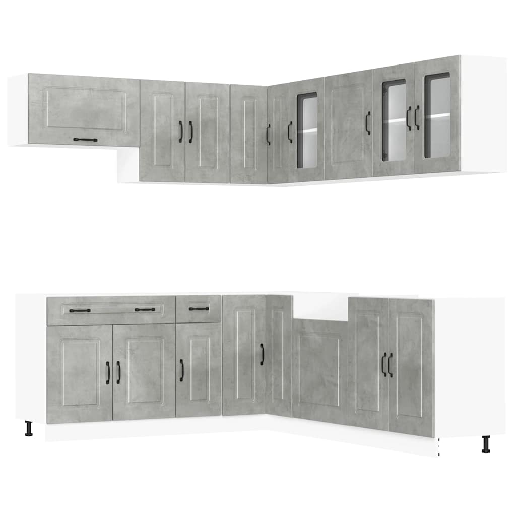 Set Mobili da Cucina 11 pz Kalmar Grigio Cemento in Truciolato | homemem39