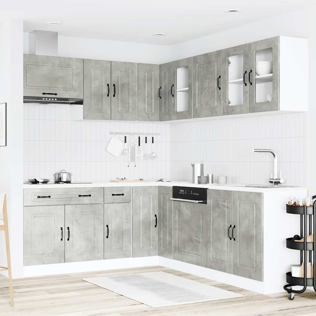 Set Mobili da Cucina 11 pz Kalmar Grigio Cemento in Truciolato | homemem39