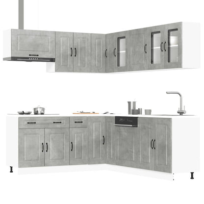 Set Mobili da Cucina 11 pz Kalmar Grigio Cemento in Truciolato | homemem39