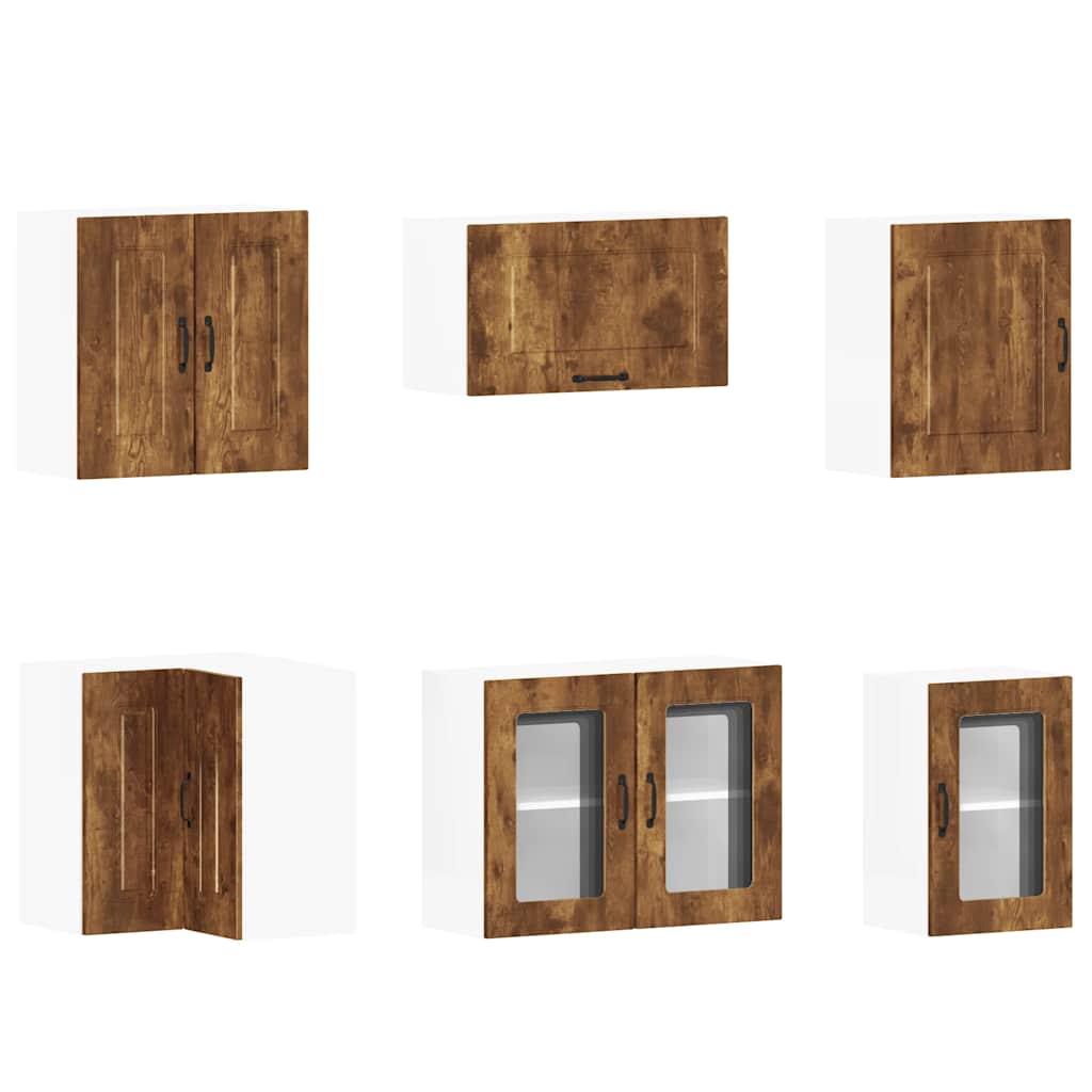 Set Mobili da Cucina 11 pz Kalmar Rovere Fumo Legno Multistrato | homemem39