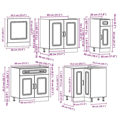 Set Mobili da Cucina 11 pz Kalmar Grigio Sonoma in Truciolato | homemem39