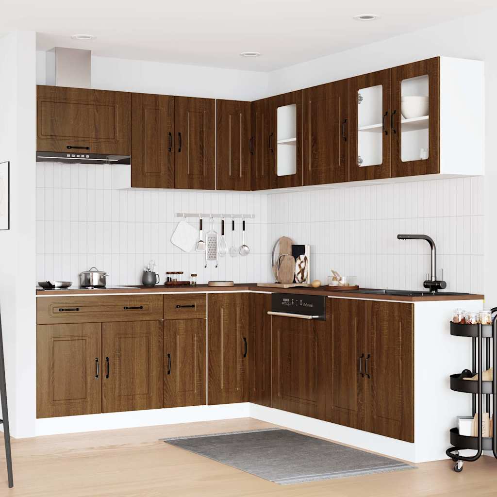 Set Mobili da Cucina 11 pz Kalmar Rovere Marrone in Truciolato | homemem39