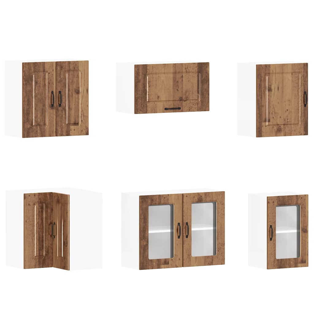 Set Mobili da Cucina 11 pz Kalmar Legno Vecchio in Truciolato - homemem39