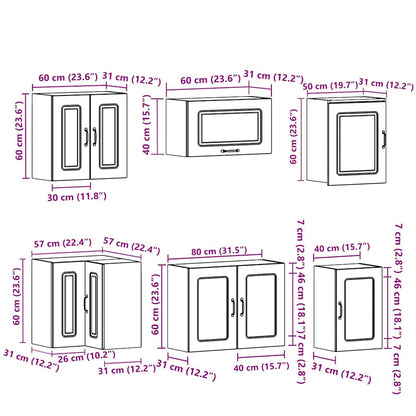Set Mobili da Cucina 11 pz Kalmar Legno Vecchio in Truciolato - homemem39