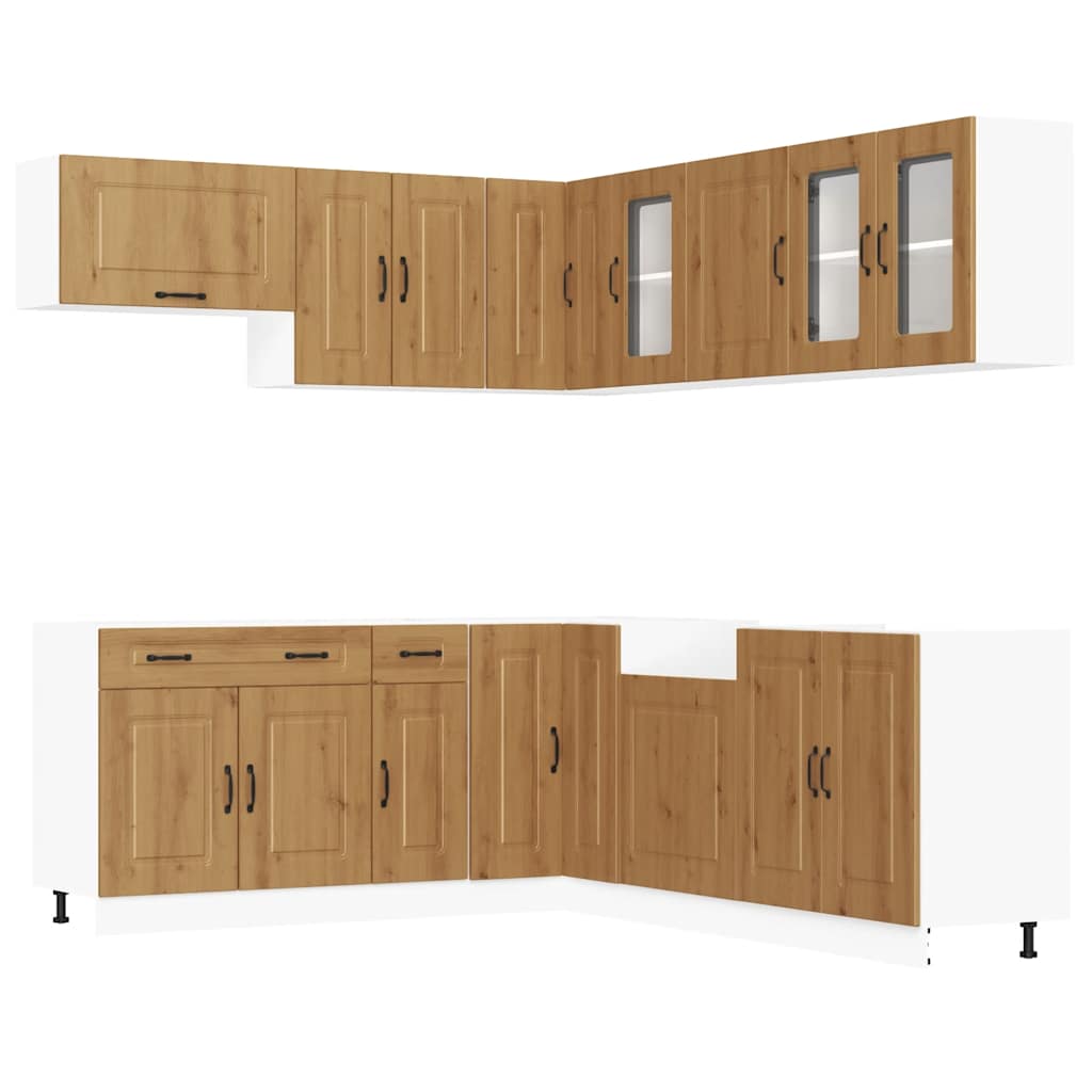 Set Mobili da Cucina 11 pz Kalmar Rovere Artigianale Truciolato | homemem39