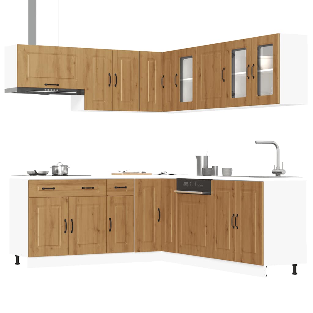 Set Mobili da Cucina 11 pz Kalmar Rovere Artigianale Truciolato | homemem39