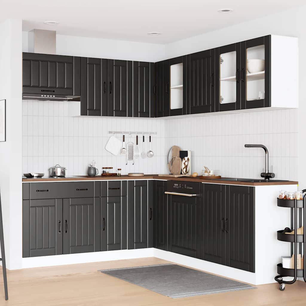 Set Mobili da Cucina 11 pz Lucca Neri Legno Multistrato | homemem39