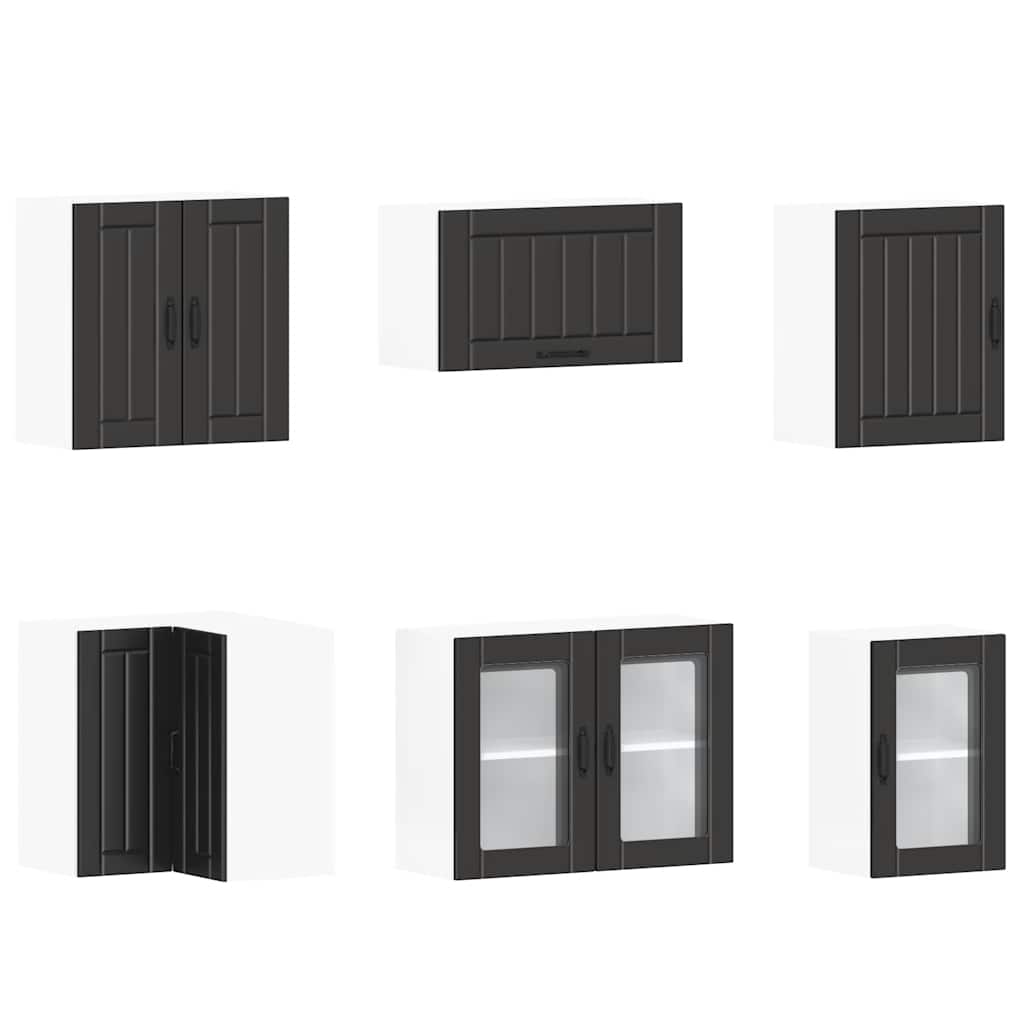 Set Mobili da Cucina 11 pz Lucca Neri Legno Multistrato | homemem39
