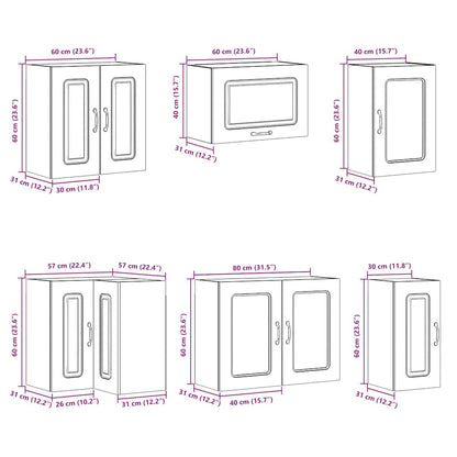 Set Mobili da Cucina 11 pz Lucca Neri Legno Multistrato | homemem39