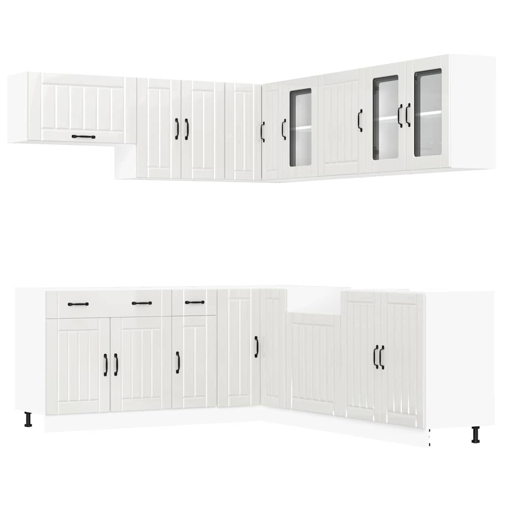 Set Mobili da Cucina 11 pz Lucca Bianchi Lucido in Truciolato | homemem39