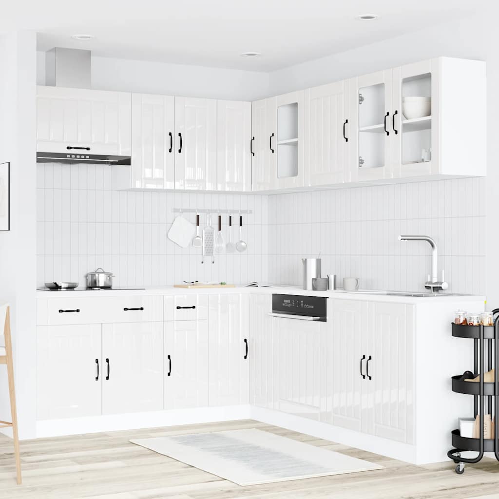 Set Mobili da Cucina 11 pz Lucca Bianchi Lucido in Truciolato | homemem39