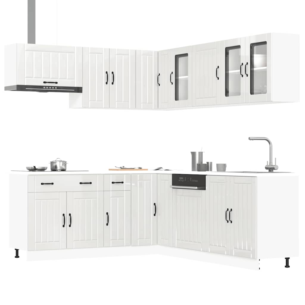 Set Mobili da Cucina 11 pz Lucca Bianchi Lucido in Truciolato | homemem39