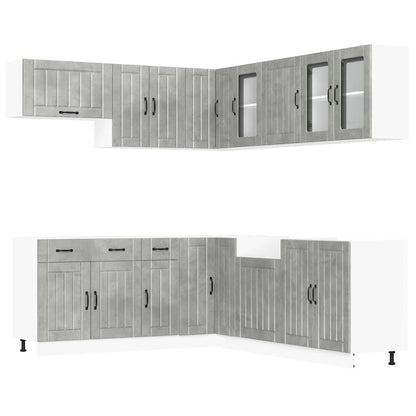 Set Mobili da Cucina 11 pz Lucca Grigio Cemento in Truciolato | homemem39