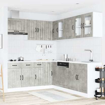 Set Mobili da Cucina 11 pz Lucca Grigio Cemento in Truciolato | homemem39
