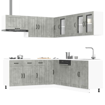 Set Mobili da Cucina 11 pz Lucca Grigio Cemento in Truciolato | homemem39